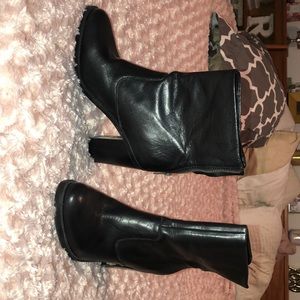 Steve Madden Leather 4inch black booties